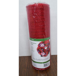 Flora Craft Decorative Mesh 10 x 10 Yard Red Mesh Ribbon Roll RS496